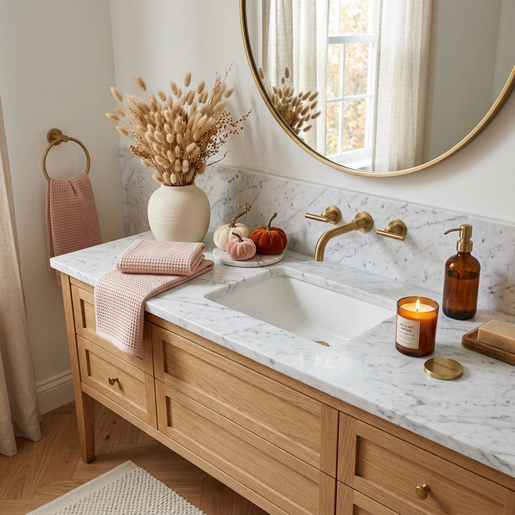 Pink-fall-bathroom-decor