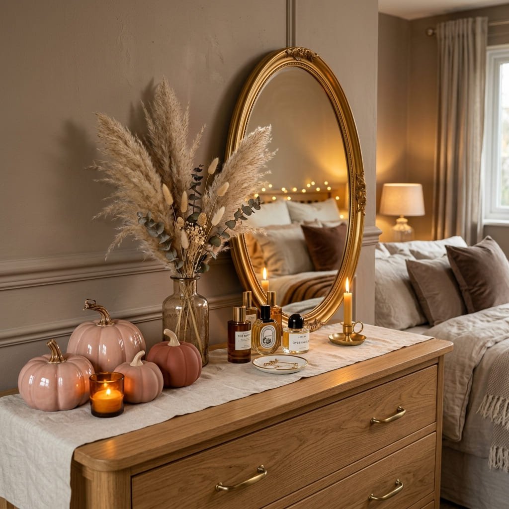 Pink-fall-bedroom-dresser