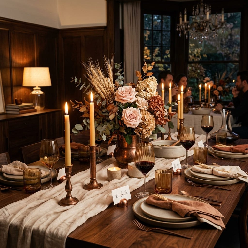 Pink-fall-dining-table-decor