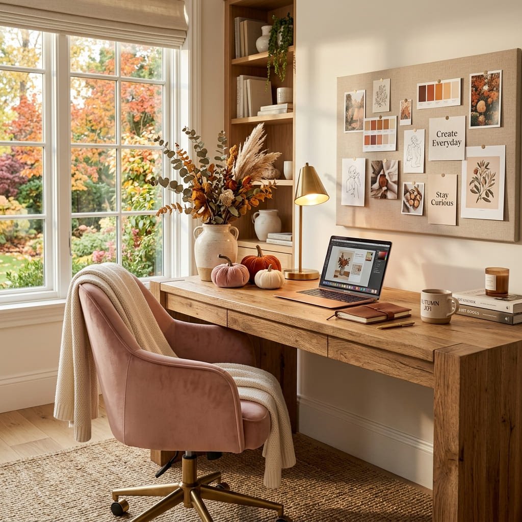 Pink-fall-home-office-decor