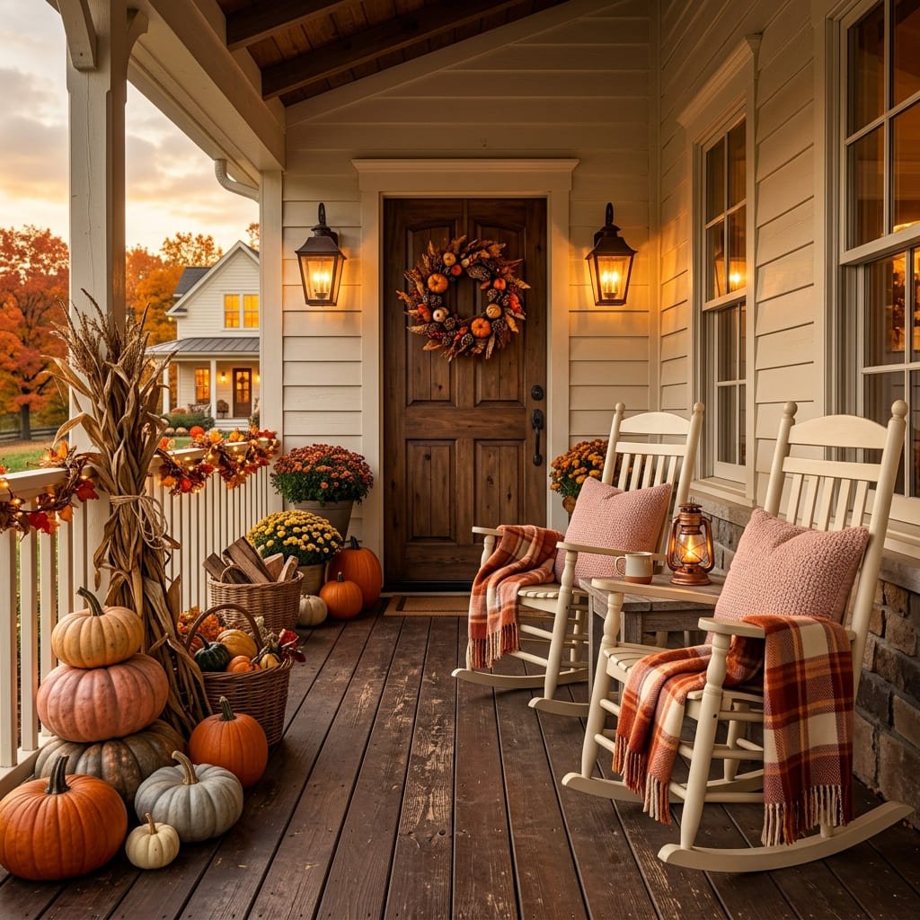 Pink-fall-porch-decor