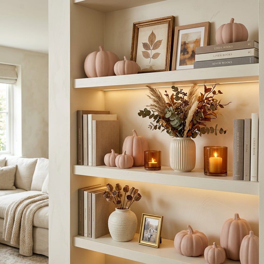 Pink-fall-shelf-display