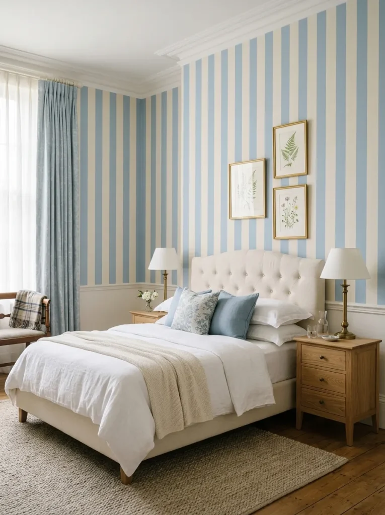 blue-striped-walls-for-a-classic-look