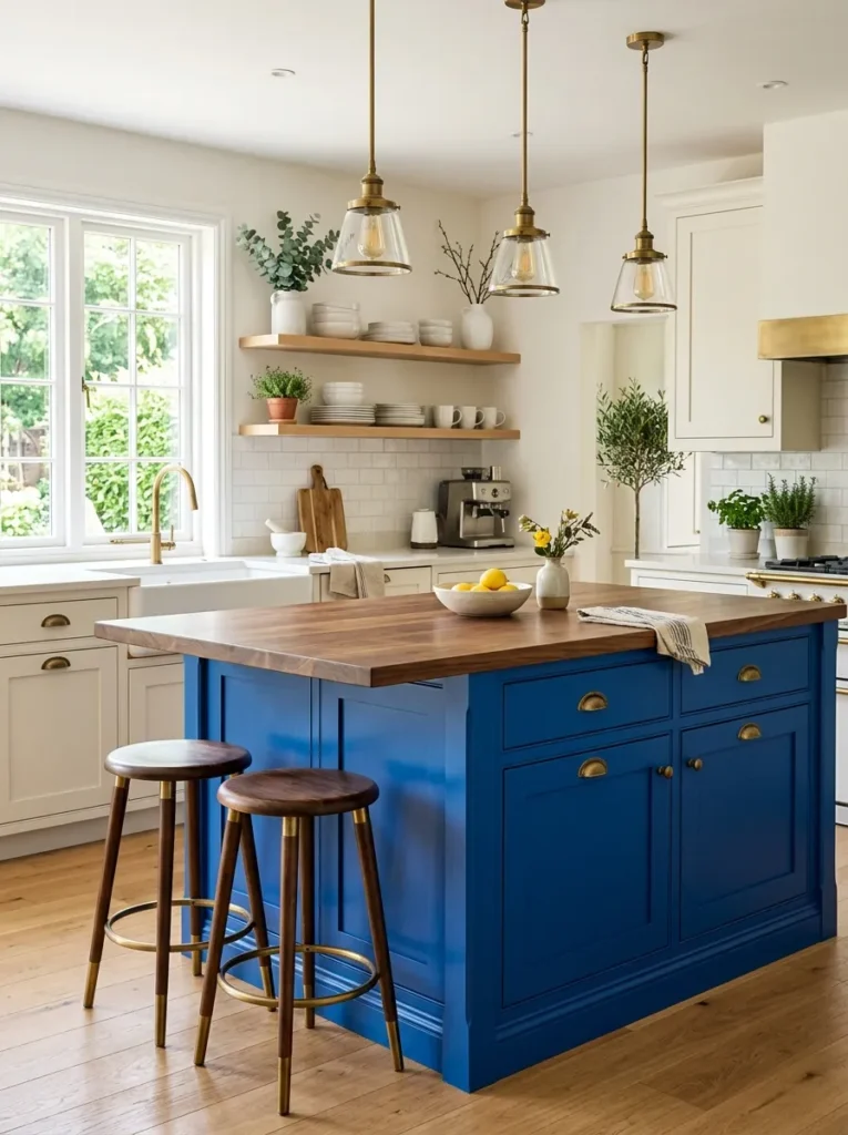cobalt-blue-kitchen-island-as-a-bold-focal-point