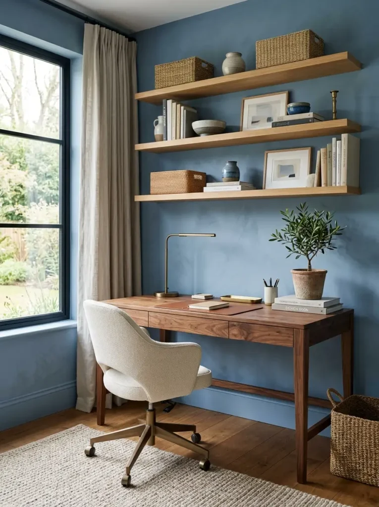 dusty-blue-home-office-with-warm-wood