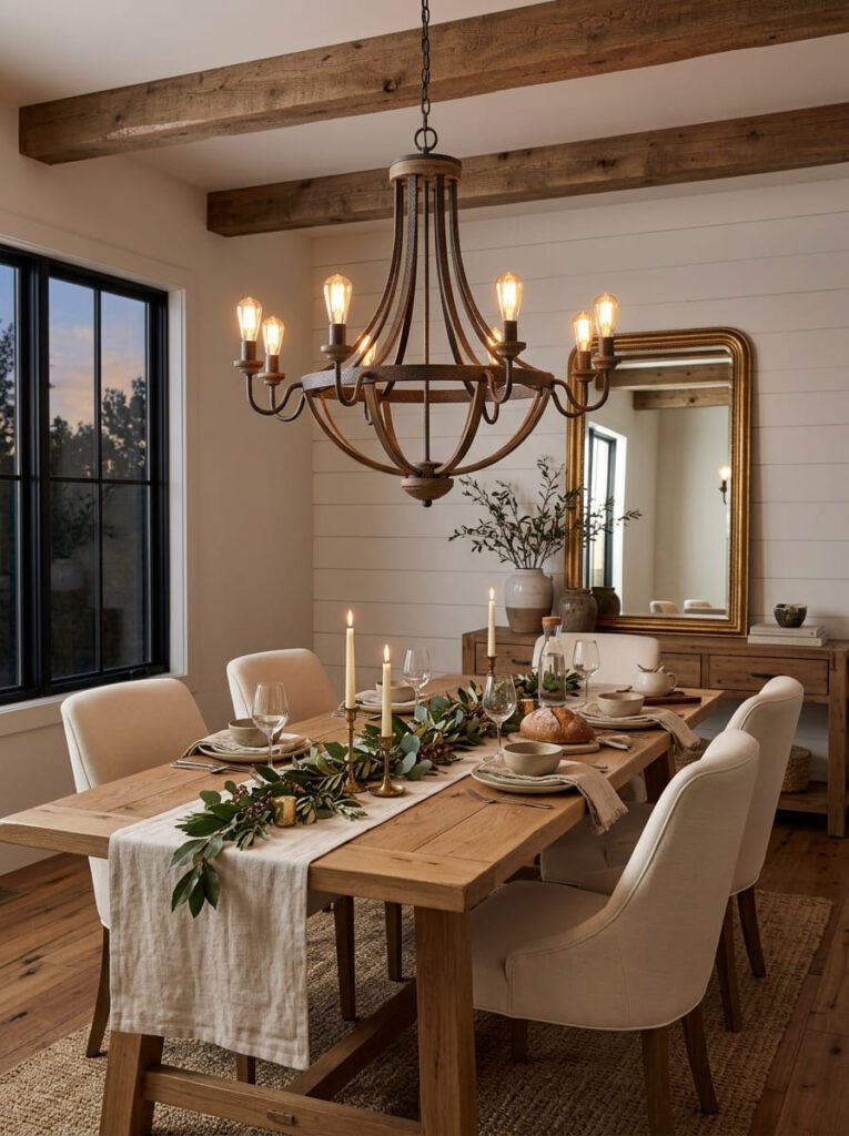 farmhouse-chandelier-pendant-combination