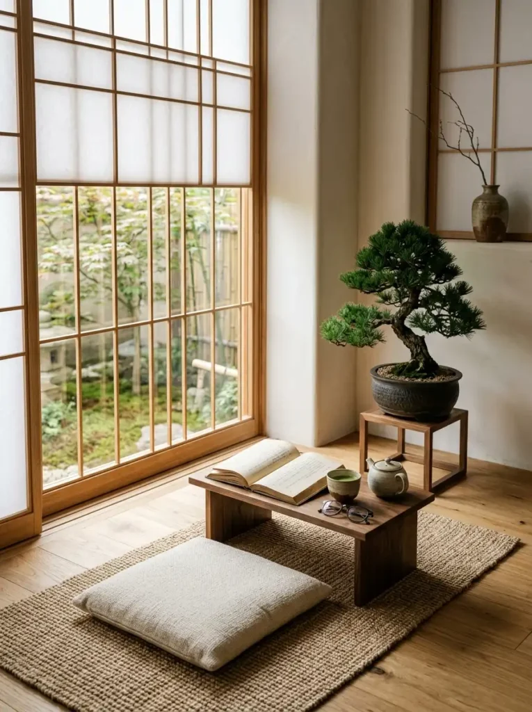 japanese-inspired-low-reading-nook