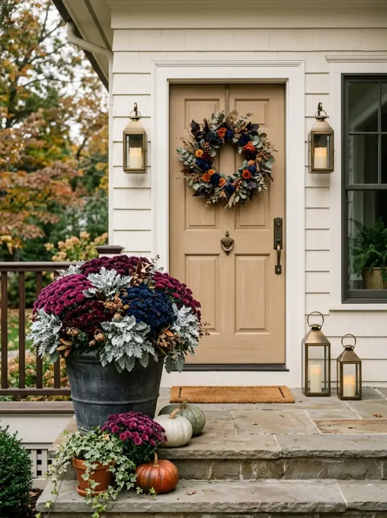 jewel-tone-plum-and-navy-mum-planter