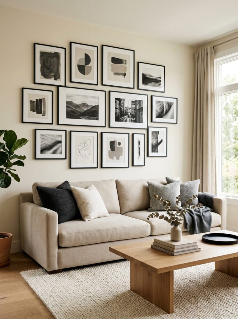 monochrome-gallery-wall-for-a-modern-look