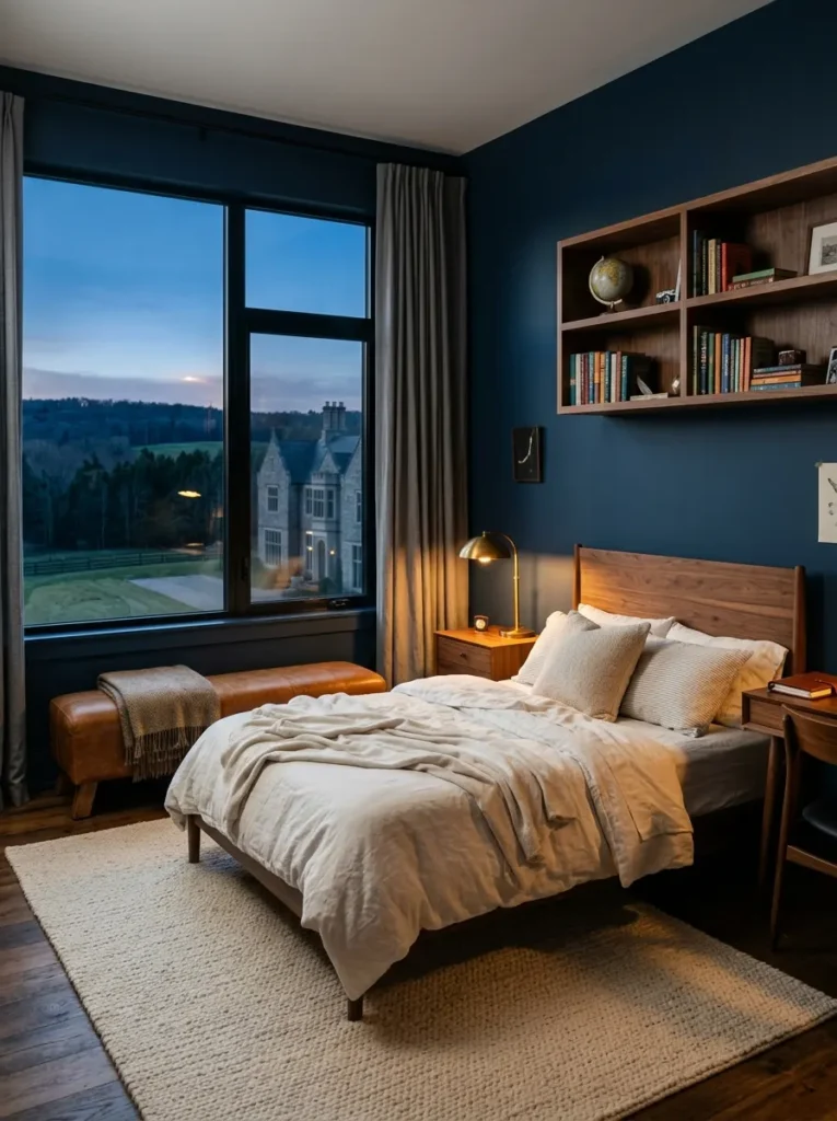 navy-warm-white-classic-bedroom