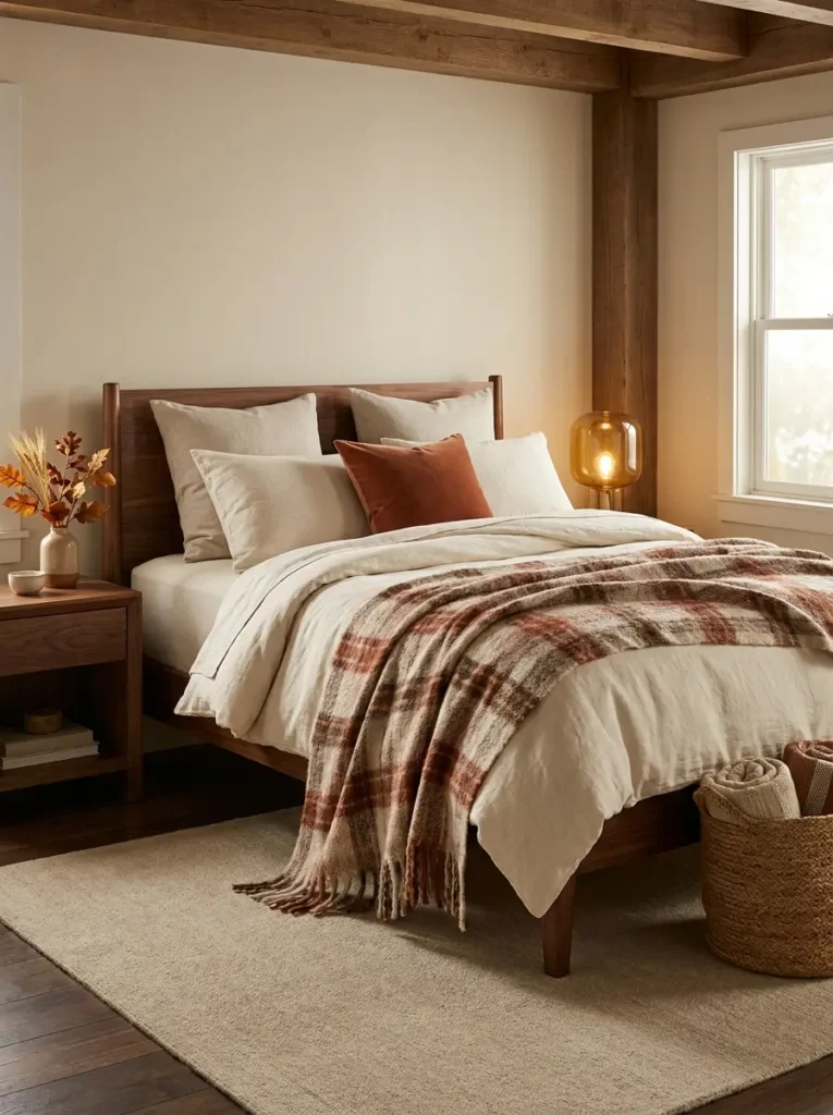 plaid-accent-fall-bedroom