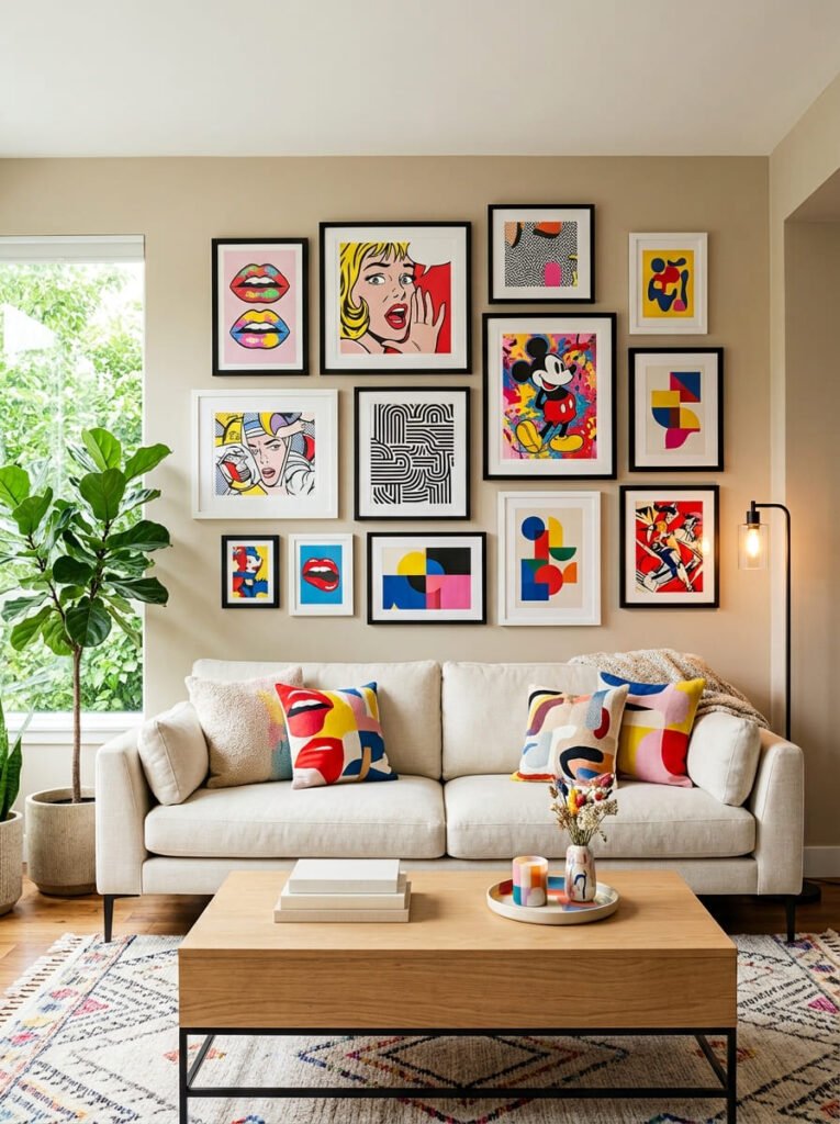 pop-art-gallery-wall-for-a-fun-vibrant-look
